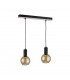 Jantar Bar Pendant Ceiling Light Wood, 50cm, 2x E27