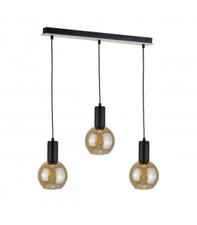Jantar Bar Pendant Ceiling Light Wood, 60cm, 3x E27