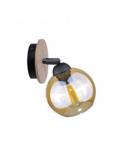 Thea Dome Wall Lamp Wood, 15cm, 1x E27