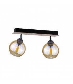 Thea Twin Ceiling Spotlight Wood, 50cm, 2x E27
