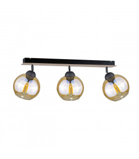 Thea Ceiling Spotlight Bar Wood, 60cm, 3x E27