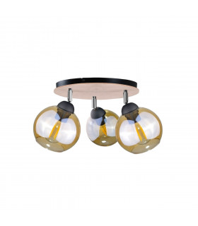 Thea Ceiling Spotlight Clusters Wood, 30cm, 3x E27