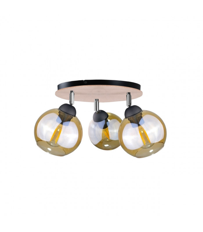 Thea Ceiling Spotlight Clusters Wood, 30cm, 3x E27