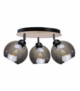 Wood Ceiling Spotlight Clusters Black, 30cm, 3x E27