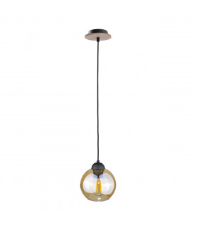 Ambre Dome Pendant Ceiling Light Wood, 15cm, 1x E27