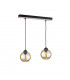 Ambre Bar Pendant Ceiling Light Wood, 50cm, 2x E27
