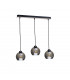 Wood Bar Pendant Ceiling Light Black, 60cm, 3x E27