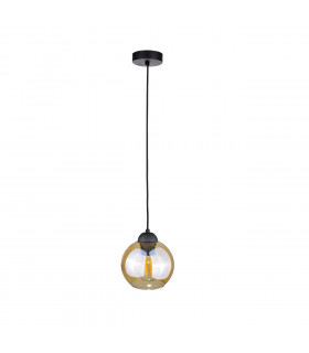 Ambre Dome Pendant Ceiling Light Black, 15cm, 1x E27