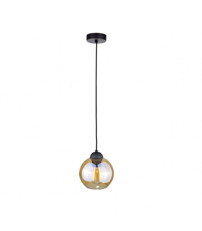 Ambre Dome Pendant Ceiling Light Black, 15cm, 1x E27