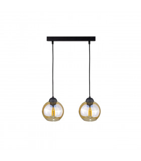 Ambre Bar Pendant Ceiling Light Black, 50cm, 2x E27
