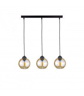 Ambre Bar Pendant Ceiling Light Black, 60cm, 3x E27