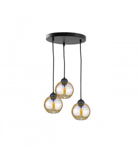 Ambre Cluster Pendant Ceiling Light Black, 30cm, 3x E27