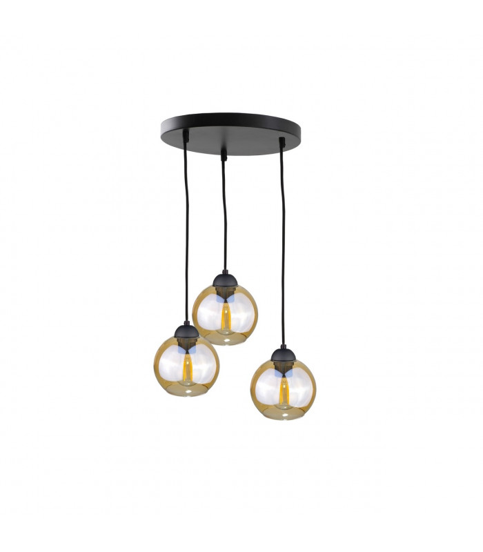 Ambre Cluster Pendant Ceiling Light Black, 30cm, 3x E27