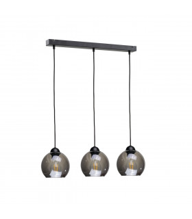 Yuno Bar Pendant Ceiling Light Black, 60cm, 3x E27