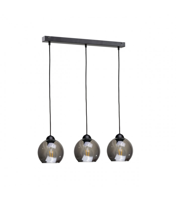 Yuno Bar Pendant Ceiling Light Black, 60cm, 3x E27