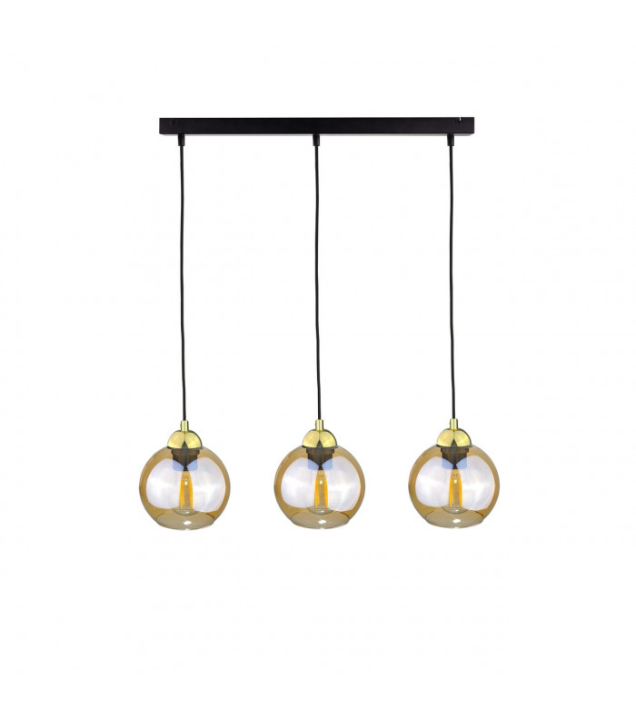 Ambre Bar Pendant Ceiling Light Gold, 60cm, 3x E27