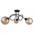 Venus Multi Arm Semi Flush Ceiling Light Black, 70cm, 3x E27