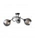 Ring Multi Arm Semi Flush Ceiling Light Black, 70cm, 3x E27