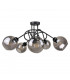 Ring Multi Arm Semi Flush Ceiling Light Black, 70cm, 5x E27