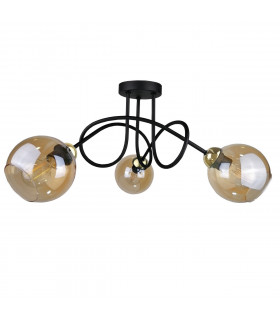 Venus Multi Arm Semi Flush Ceiling Light Gold, 70cm, 3x E27