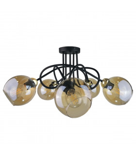 Venus Multi Arm Semi Flush Ceiling Light Gold, 70cm, 5x E27