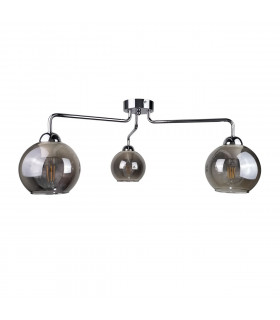 Pluton Multi Arm Semi Flush Ceiling Light Silver, 70cm, 3x E27