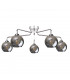 Pluton Multi Arm Semi Flush Ceiling Light Silver, 70cm, 5x E27