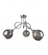 Ring Multi Arm Semi Flush Ceiling Light Silver, 70cm, 3x E27