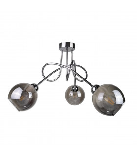 Ring Multi Arm Semi Flush Ceiling Light Silver, 70cm, 3x E27