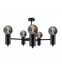 Arde Multi Arm Semi Flush Ceiling Light Black, 60cm, 5x E27