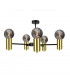 Arde Multi Arm Semi Flush Ceiling Light Black, Gold, 60cm, 5x E27