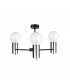 Arde Multi Arm Semi Flush Ceiling Light Black, Silver, 60cm, 3x E27