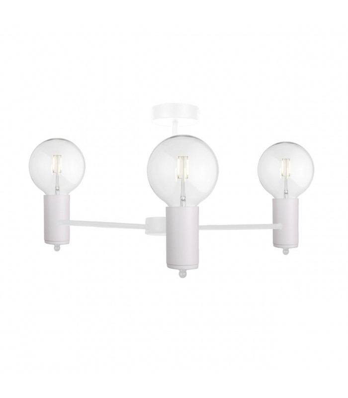 Arde Multi Arm Semi Flush Ceiling Light White, 60cm, 3x E27