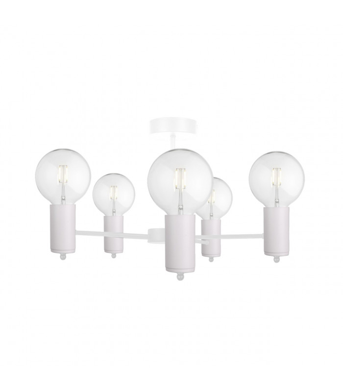 Arde Multi Arm Semi Flush Ceiling Light White, 60cm, 5x E27