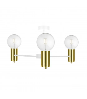 Arde Multi Arm Semi Flush Ceiling Light White, Gold, 60cm, 3x E27