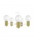 Arde Multi Arm Semi Flush Ceiling Light White, Gold, 60cm, 5x E27