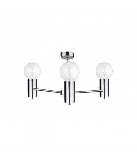 Arde Multi Arm Semi Flush Ceiling Light Silver, 60cm, 3x E27