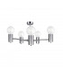Arde Multi Arm Semi Flush Ceiling Light Silver, 60cm, 5x E27