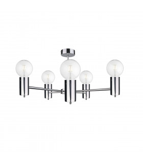 Arde Multi Arm Semi Flush Ceiling Light Silver, 60cm, 5x E27