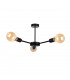 Sun Multi Arm Semi Flush Ceiling Light Black, 40cm, 3x E27