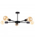 Sun Multi Arm Semi Flush Ceiling Light Black, 48cm, 5x E27