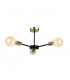 Sun Multi Arm Semi Flush Ceiling Light Black, Gold, 40cm, 3x E27