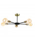 Sun Multi Arm Semi Flush Ceiling Light Black, Gold, 48cm, 5x E27