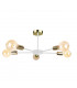 Sun Multi Arm Semi Flush Ceiling Light White, Gold, 48cm, 5x E27