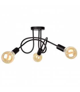 Rumba Multi Arm Semi Flush Ceiling Light Black, 50cm, 3x E27