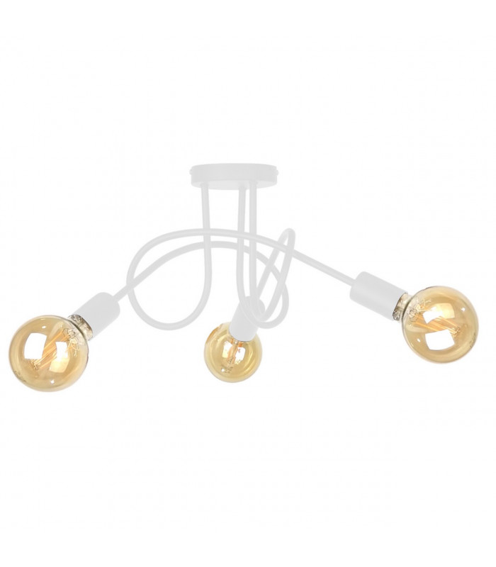 Rumba Multi Arm Semi Flush Ceiling Light White, 50cm, 3x E27