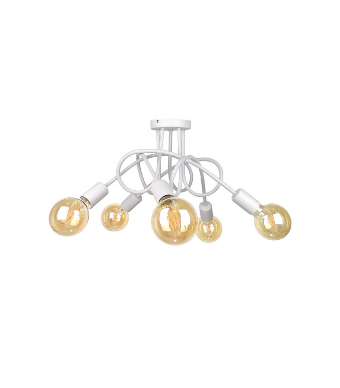 Rumba Multi Arm Semi Flush Ceiling Light White, 50cm, 5x E27