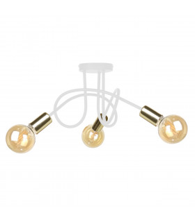 Rumba Multi Arm Semi Flush Ceiling Light White, Gold, 50cm, 3x E27