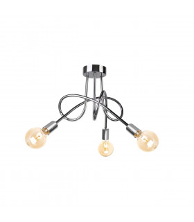 Rumba Multi Arm Semi Flush Ceiling Light Silver, 50cm, 3x E27