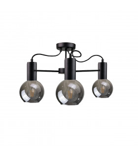 Liv Multi Arm Semi Flush Ceiling Light Black, 60cm, 3x E27